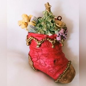 Christmas Victorian Boot  full of Toys  2 1/2" Inch Tall